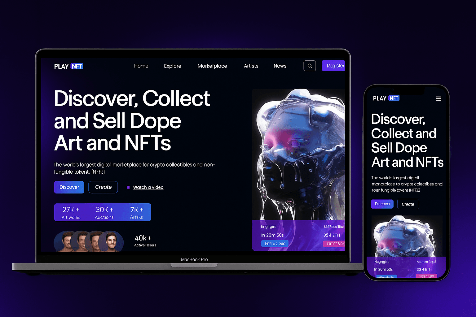 NFT Marketplace Website UI (PlayNFT)